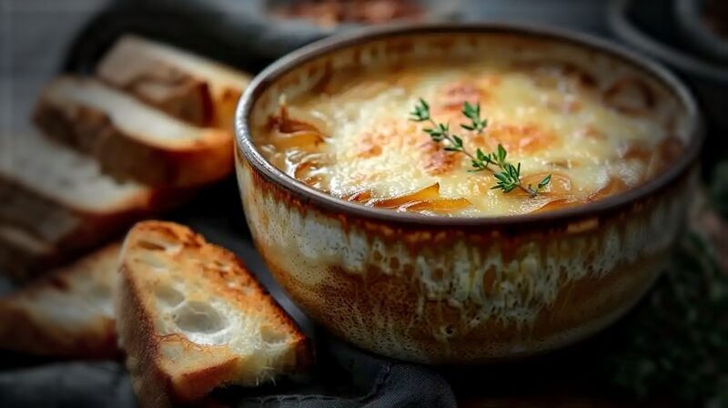 Soupe à l'oignon gratinée